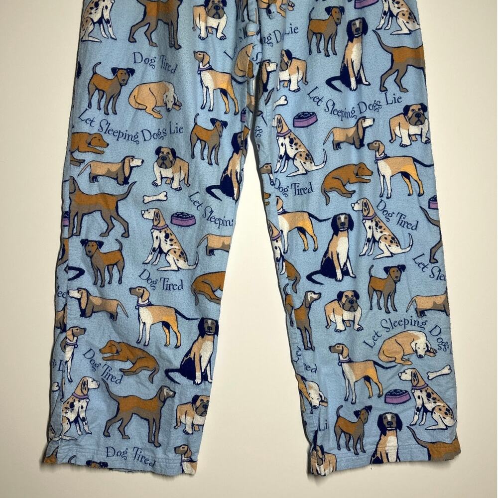 Pajamagram Pajamas 2-Piece Set Dog Tired Print Sz L Flannel Button-Front Sz L - Picture 11 of 15